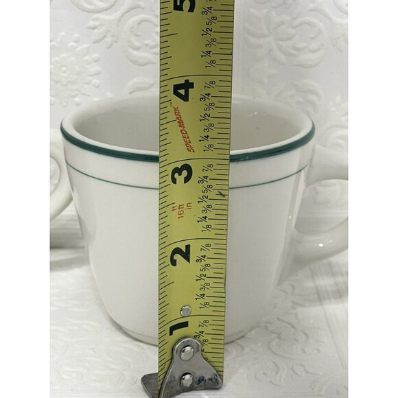 Shenango China Green Stripe Mugs 3" Inch tall Set Of 2 - Picture 7 of 8